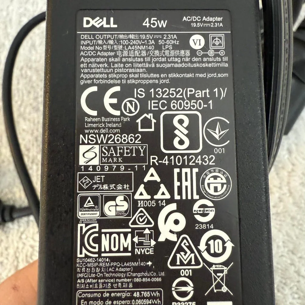 Dell Black AC/DC Adapter Computer Cable Adapter